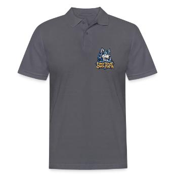 Find Your Own Path Wolf Low Poly Berge Motivation - Männer Poloshirt - Anthrazit - Vorne - Nico (186cm)