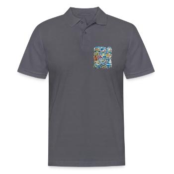 Griechenland Reisesticker - Männer Poloshirt - Anthrazit - Vorne - Nico (186cm)