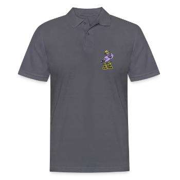 Lila Vogel Skateboard Statement - Männer Poloshirt - Anthrazit - Vorne - Nico (186cm)