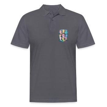 Bunte Glückliche Axolotl - Männer Poloshirt - Anthrazit - Vorne - Nico (186cm)