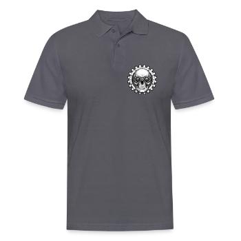 Totenkopf Zahnrad Fliegerbrille Biker T-Shirt - Männer Poloshirt - Anthrazit - Vorne - Nico (186cm)