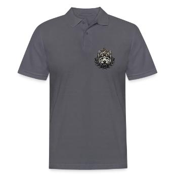 Steampunk-Hund mit Brille und keltischem Knoten - Männer Poloshirt - Anthrazit - Vorne - Nico (186cm)