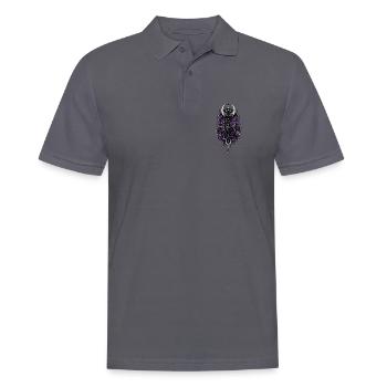 Mystische schwarze Katze mit Monden und Kristallen - Männer Poloshirt - Anthrazit - Vorne - Nico (186cm)