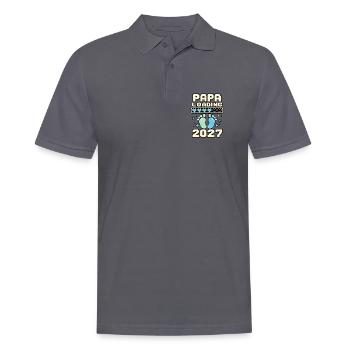 Papa Loading 2027 – Pixelherzen und Babyfüße - Männer Poloshirt - Anthrazit - Vorne - Nico (186cm)