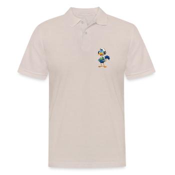 Emu Lustige Zeichentrickfigur Kopfhörermusik - Männer Poloshirt - Beige - Vorne - Nico (186cm)
