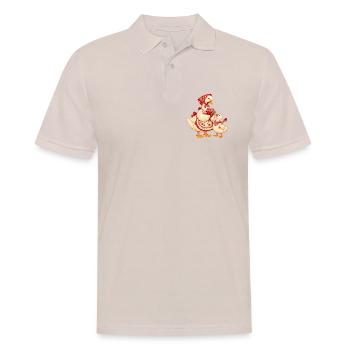Baka Gans mit Enkel – Omas Marmelade - Männer Poloshirt - Beige - Vorne - Nico (186cm)