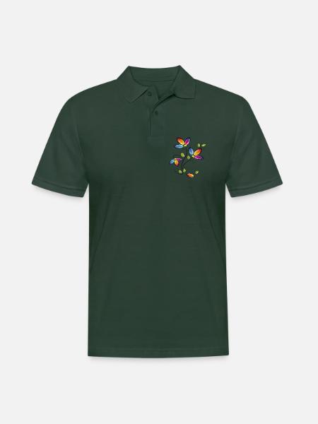 Blumenranke, Flowers - Männer Poloshirt - Tannengrün