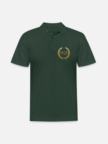 Rom Latein SPQR Senatus Populusque Romanus - Männer Poloshirt - Tannengrün