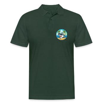 Requin Drôle Dessin Animé Plage D’été Lunettes De Soleil Cool - Polo Homme - vert sapin - Devant - Nico (186cm)