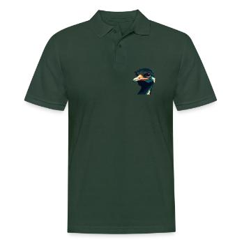Strauß Cartoon Figur Buntes Haustier Tier - Männer Poloshirt - Tannengrün - Vorne - Nico (186cm)