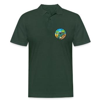Eidechse Lustige Cartoon Sommer Strand Sonnenbrille Cool - Männer Poloshirt - Tannengrün - Vorne - Nico (186cm)