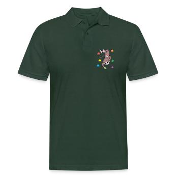 Affe an der Kletterwand - Klettern - Geschenk - Männer Poloshirt - Tannengrün - Vorne - Nico (186cm)