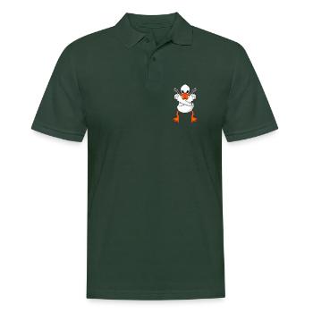 Ente mit Pistole - Männer Poloshirt - Tannengrün - Vorne - Nico (186cm)