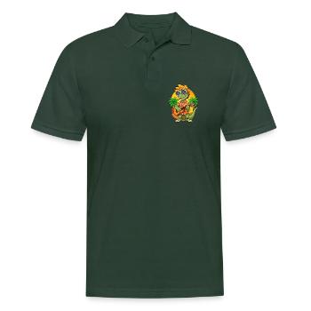 Lustige Eidechse Cartoon Sommer Strand Sonnenbrille - Männer Poloshirt - Tannengrün - Vorne - Nico (186cm)