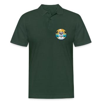 Dogue Argentino Chien Race Dessin Animé Lunettes De Soleil Plage - Polo Homme - vert sapin - Devant - Nico (186cm)
