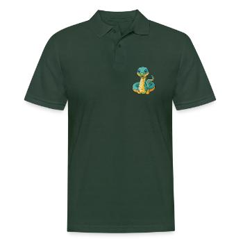 Anaconda Niedliche Maskottchen Zeichentrickfigur Kawaii - Männer Poloshirt - Tannengrün - Vorne - Nico (186cm)