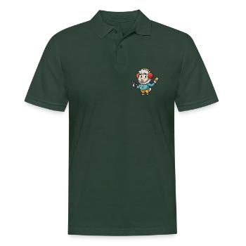 Sheep Funny Cartoon Character Headphone Music - Men's Polo Shirt - forest green - Front - Nico (186cm)