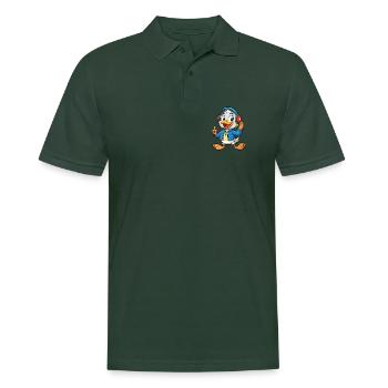 Canard Drôle Dessin Animé Personnage Casque Musique - Polo Homme - vert sapin - Devant - Nico (186cm)