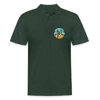 Alano Español Hunderasse Cartoon Sonnenbrille Strand - Männer Poloshirt - Tannengrün - Vorne - Nico (186cm)