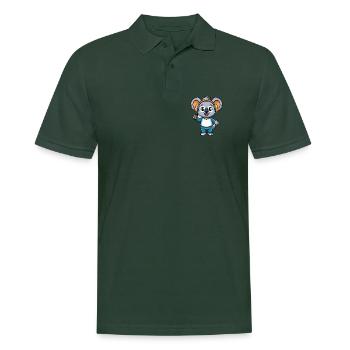 Koala Lustige Cartoon Figur Kopfhörer Musik - Männer Poloshirt - Tannengrün - Vorne - Nico (186cm)