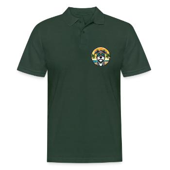 Deutscher Wachtelhund Hunderasse Cartoon Sonnenbrille - Männer Poloshirt - Tannengrün - Vorne - Nico (186cm)
