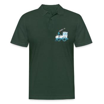 Kinderzug Eisenbahn weiß - Männer Poloshirt - Tannengrün - Vorne - Nico (186cm)