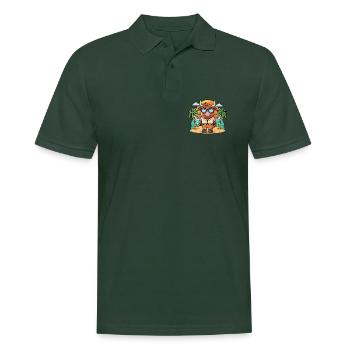 Bull Funny Cartoon Summer Beach Sunglasses - Men's Polo Shirt - forest green - Front - Nico (186cm)