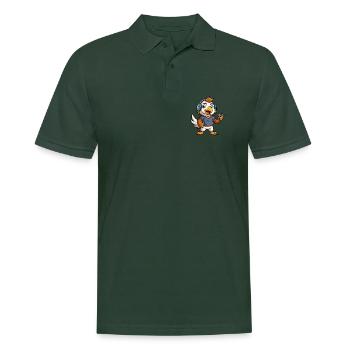 Adler Lustige Zeichentrickfigur Kopfhörer Musik - Männer Poloshirt - Tannengrün - Vorne - Nico (186cm)
