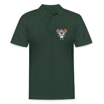 Koala Lustige Zeichentrickfigur Kopfhörer Musik - Männer Poloshirt - Tannengrün - Vorne - Nico (186cm)