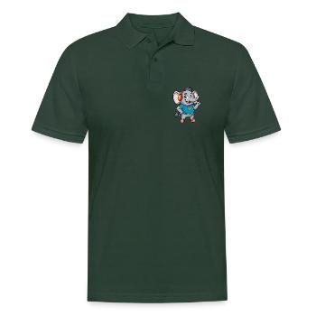 Elefant Lustige Zeichentrickfigur Kopfhörer Musik - Männer Poloshirt - Tannengrün - Vorne - Nico (186cm)