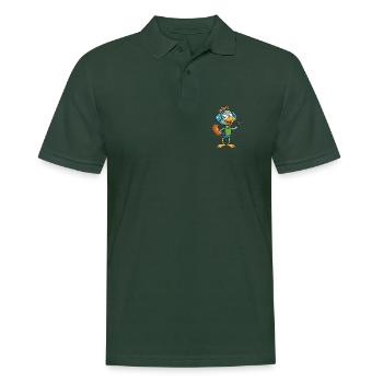 Emu Lustige Zeichentrickfigur Kopfhörermusik - Männer Poloshirt - Tannengrün - Vorne - Nico (186cm)