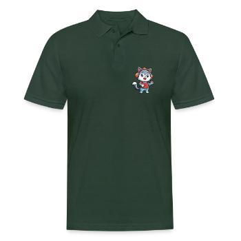 Katze Lustige Cartoon Figur Kopfhörer Musik - Männer Poloshirt - Tannengrün - Vorne - Nico (186cm)