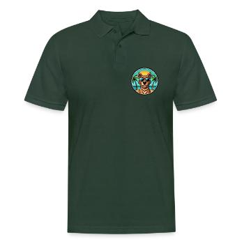 Pudelpointer Chien Race Dessin Animé Lunettes De Soleil Plage - Polo Homme - vert sapin - Devant - Nico (186cm)