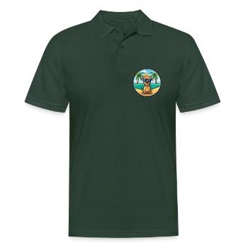 Serbischer Windhund Rasse Cartoon Sonnenbrille Strand - Männer Poloshirt - Tannengrün - Vorne - Nico (186cm)