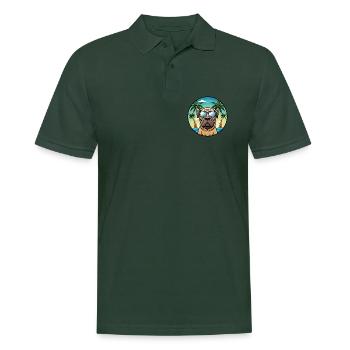 Englische Dogge Hund Rasse Cartoon Sonnenbrille Strand - Männer Poloshirt - Tannengrün - Vorne - Nico (186cm)