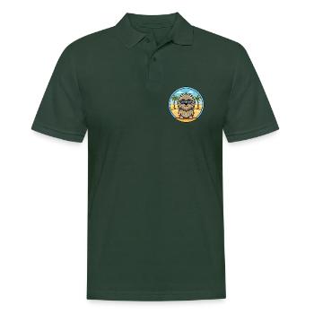 Puli Chien Race Dessin Animé Lunettes De Soleil Plage - Polo Homme - vert sapin - Devant - Nico (186cm)