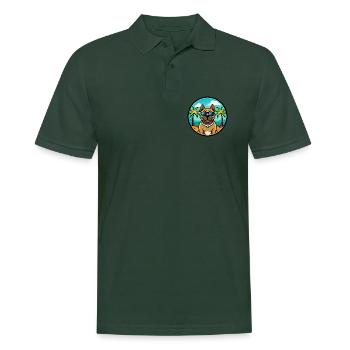 Perro De Presa Canario Hunderasse Cartoon Strand - Männer Poloshirt - Tannengrün - Vorne - Nico (186cm)