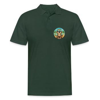 Otterhound Dog Breed Cartoon Sunglasses Beach - Men's Polo Shirt - forest green - Front - Nico (186cm)