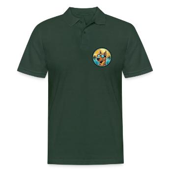 Deutscher Windhund Rasse Cartoon Sonnenbrille Strand - Männer Poloshirt - Tannengrün - Vorne - Nico (186cm)