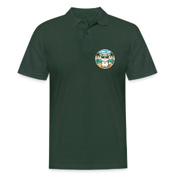 Japanische Bobtail Katzenrasse Cartoon Sonnenbrille Strand - Männer Poloshirt - Tannengrün - Vorne - Nico (186cm)