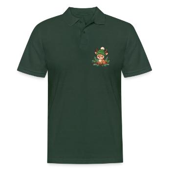 Gemütlicher Winterhirsch-Plush - Männer Poloshirt - Tannengrün - Vorne - Nico (186cm)