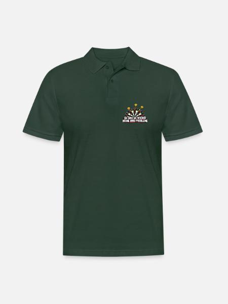 Dreiprobleme Dart Spruch - Männer Poloshirt - Tannengrün