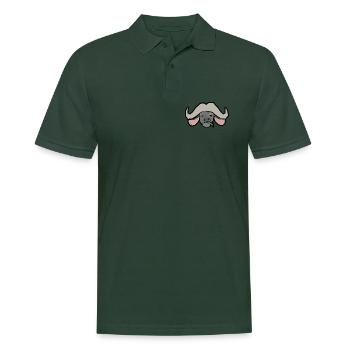 Zynischer Büffel – nur Kopf - Männer Poloshirt - Tannengrün - Vorne - Nico (186cm)