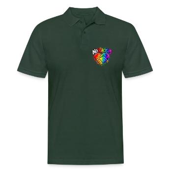 NoRassismus Regenbogen Herz-Hand - Männer Poloshirt - Tannengrün - Vorne - Nico (186cm)