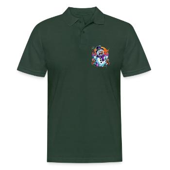Christmas Schneemann grillt Karotten und schmilzt - Männer Poloshirt - Tannengrün - Vorne - Nico (186cm)