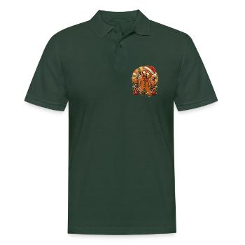 Christmas Lebkuchenmann Grillender Papa - Männer Poloshirt - Tannengrün - Vorne - Nico (186cm)