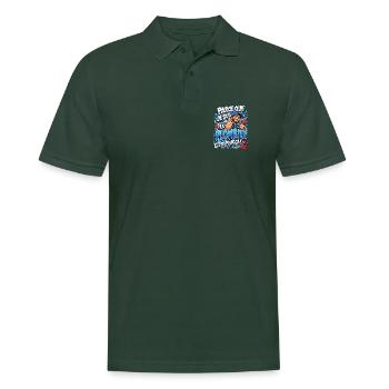 Klempnerheld: Deshalb - Männer Poloshirt - Tannengrün - Vorne - Nico (186cm)