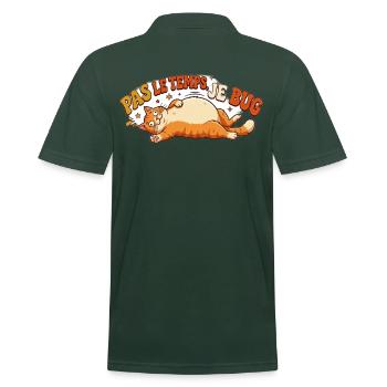 Humor-Katze – No Time I Bug - Männer Poloshirt - Tannengrün - Hinten - Nico (186cm)