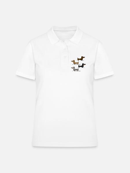 Dackeln - Frauen Polo Shirt - Weiß