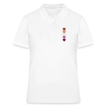 Lesbian Lesbian Hearts - Women's Polo Shirt - white - Front - Ailine (174cm)